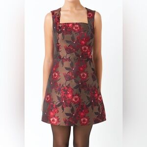 Vici Floral Jacquard Mini Dress